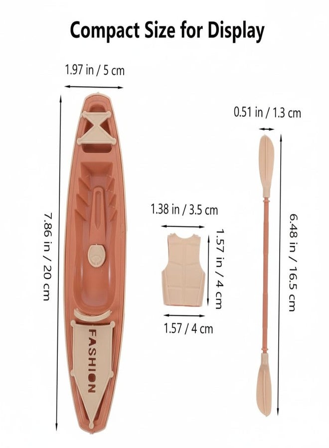 SUPVOX 5Sets Miniature Kayak Model Set with Oars Realistic Plastic Canoe for Educational Outdoor Fun Decorative Dollhouse Accessories for Micro Landscape Decor - Image 2